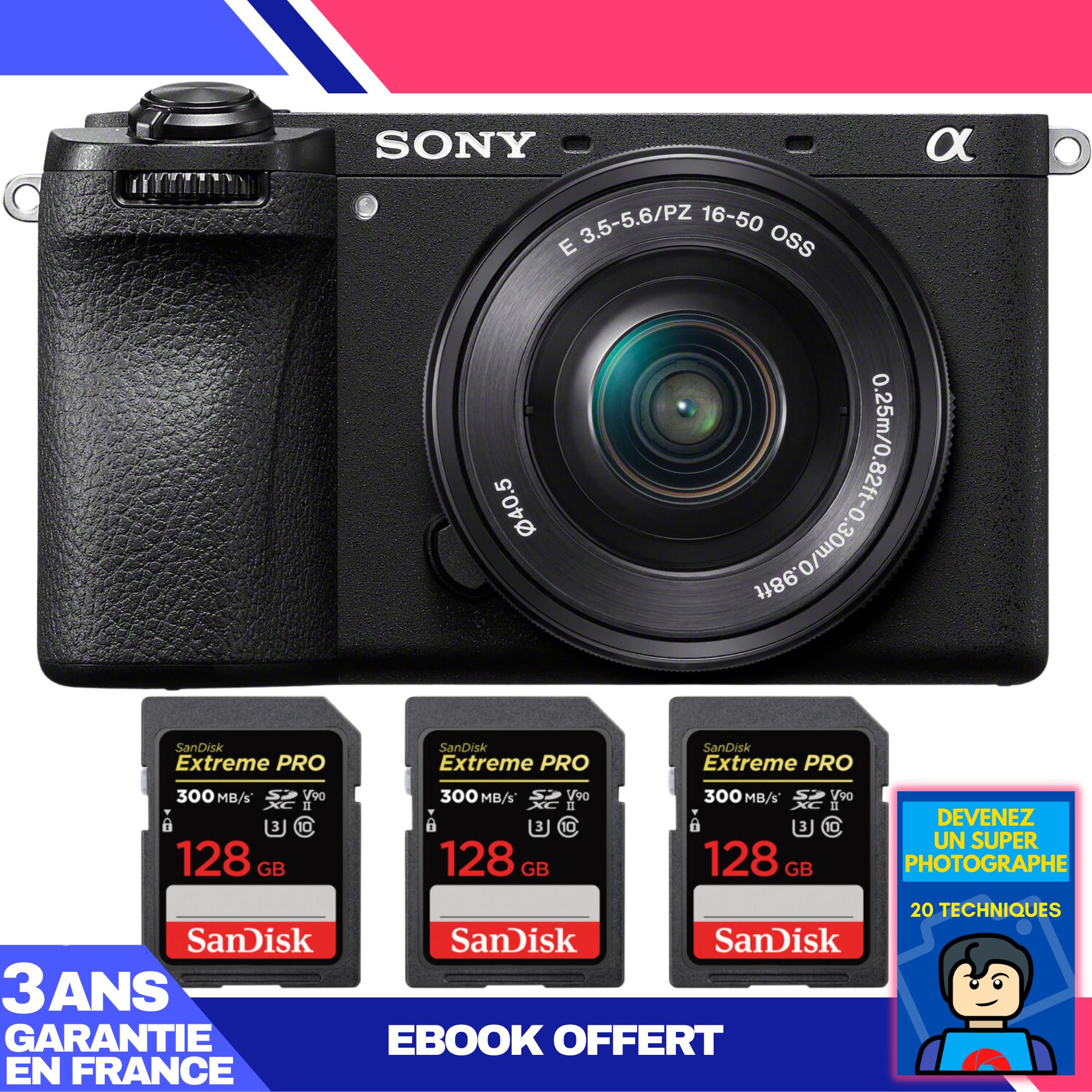 Boitier Sony A6700 + 16 50mm f3.5 5.6 OSS + 3 SanDisk Extreme PRO UHS II SDXC 300 MB/ + Ebook 'Devenez Un Super Photographe - vue 4