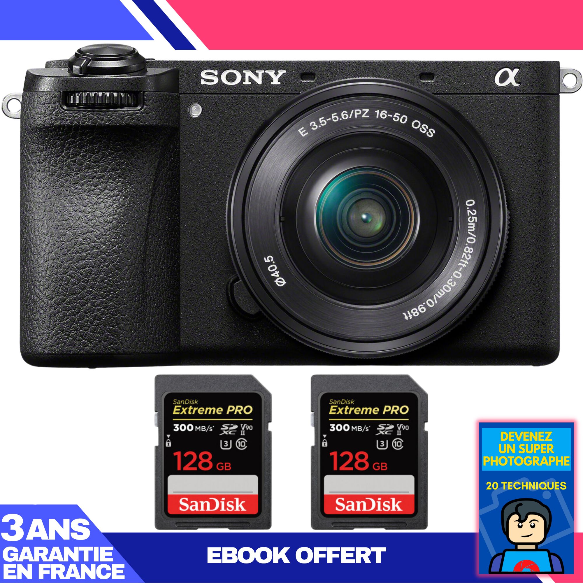 Boitier Sony A6700 + 16 50mm f3.5 5.6 OSS + 2 SanDisk Extreme PRO UHS II SDXC 300 MB/ + Ebook 'Devenez Un Super Photographe - vue 4