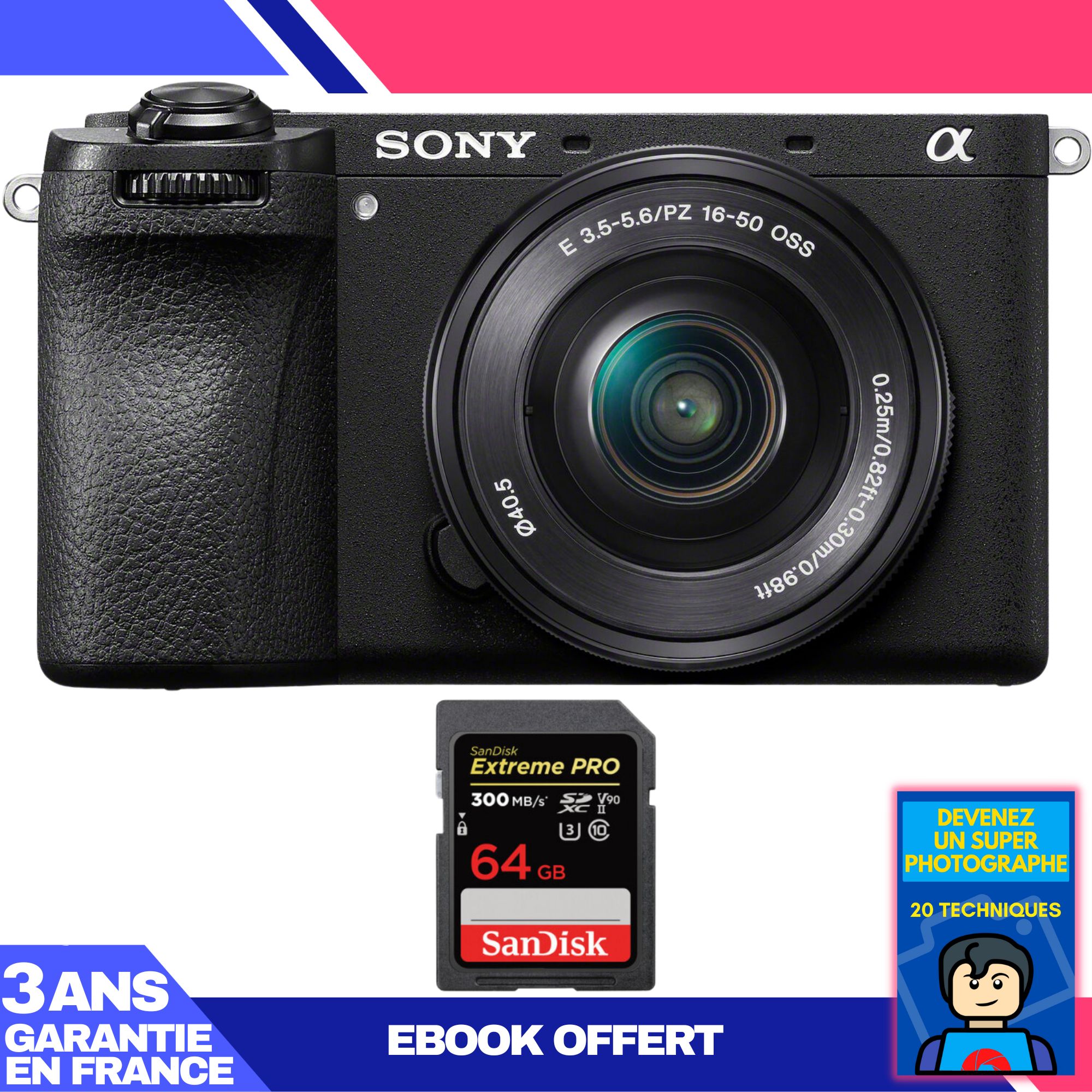 Boitier Sony A6700 + 16 50mm f3.5 5.6 OSS + 1 SanDisk Extreme PRO UHS II SDXC 300 MB/ + Ebook 'Devenez Un Super Photographe - vue 2
