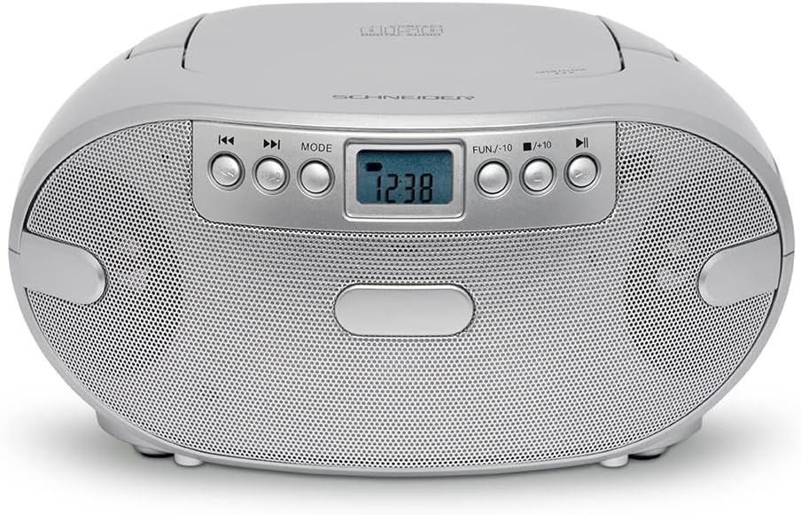 SCHNEIDER – Poste radio CD portable 2x3W Radio AMFM Son Stéréo avec Port USB