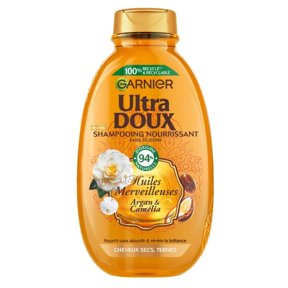 Garnier Ultra Doux Merveilleux Shampooing Huiles D'argan Et Camélia 250 Ml