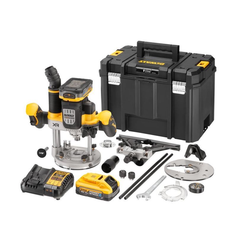DEWALT Défonceuse 8 12 mm 18V 2x5Ah Powerstack DCW620H2 QW