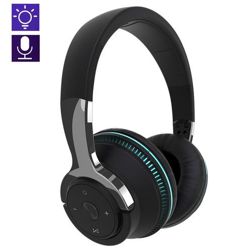 Casque Sans Fil Sur L'Oreille, Casque Bluetooth Avec Basses Profondes Hi-Fi Et 24 Heures De Lecture, Micro Intégré, Noir