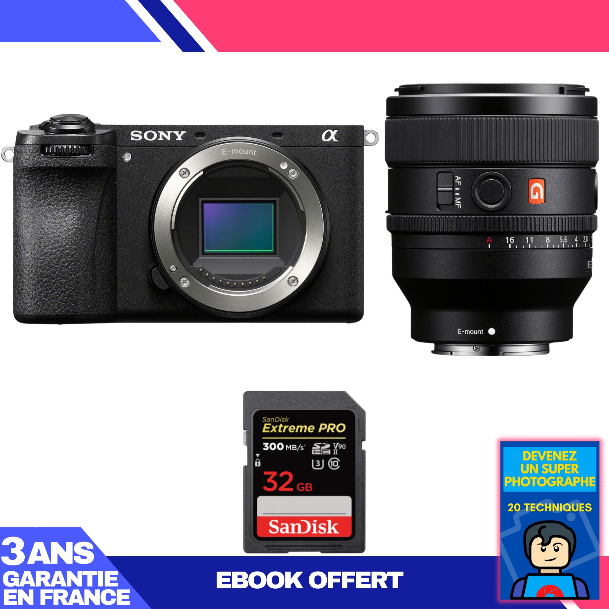 Boitier Sony A6700 + FE 50mm f1.4 GM + 1 SanDisk Extreme PRO UHS II SDXC 300 MB/ + Ebook 'Devenez Un Super Photographe - vue 4