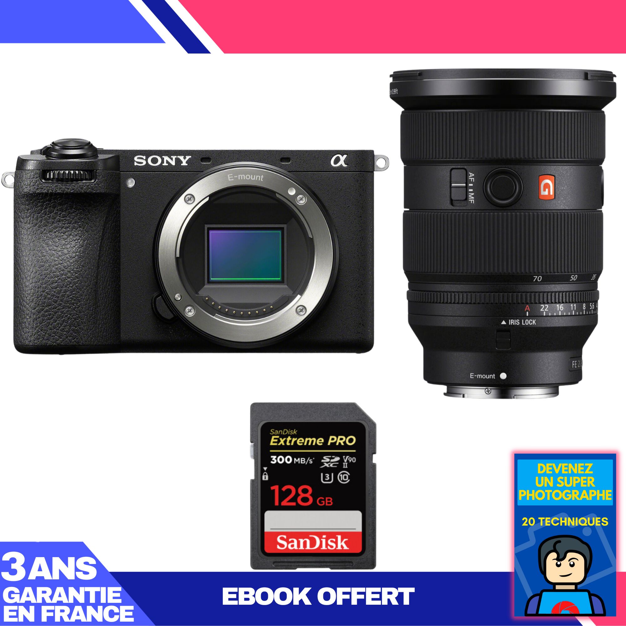 Boitier Sony A6700 + FE 24 70mm f2.8 GM II + 1 SanDisk Extreme PRO UHS II SDXC 300 MB/ + Ebook 'Devenez Un Super Photographe - vue 4