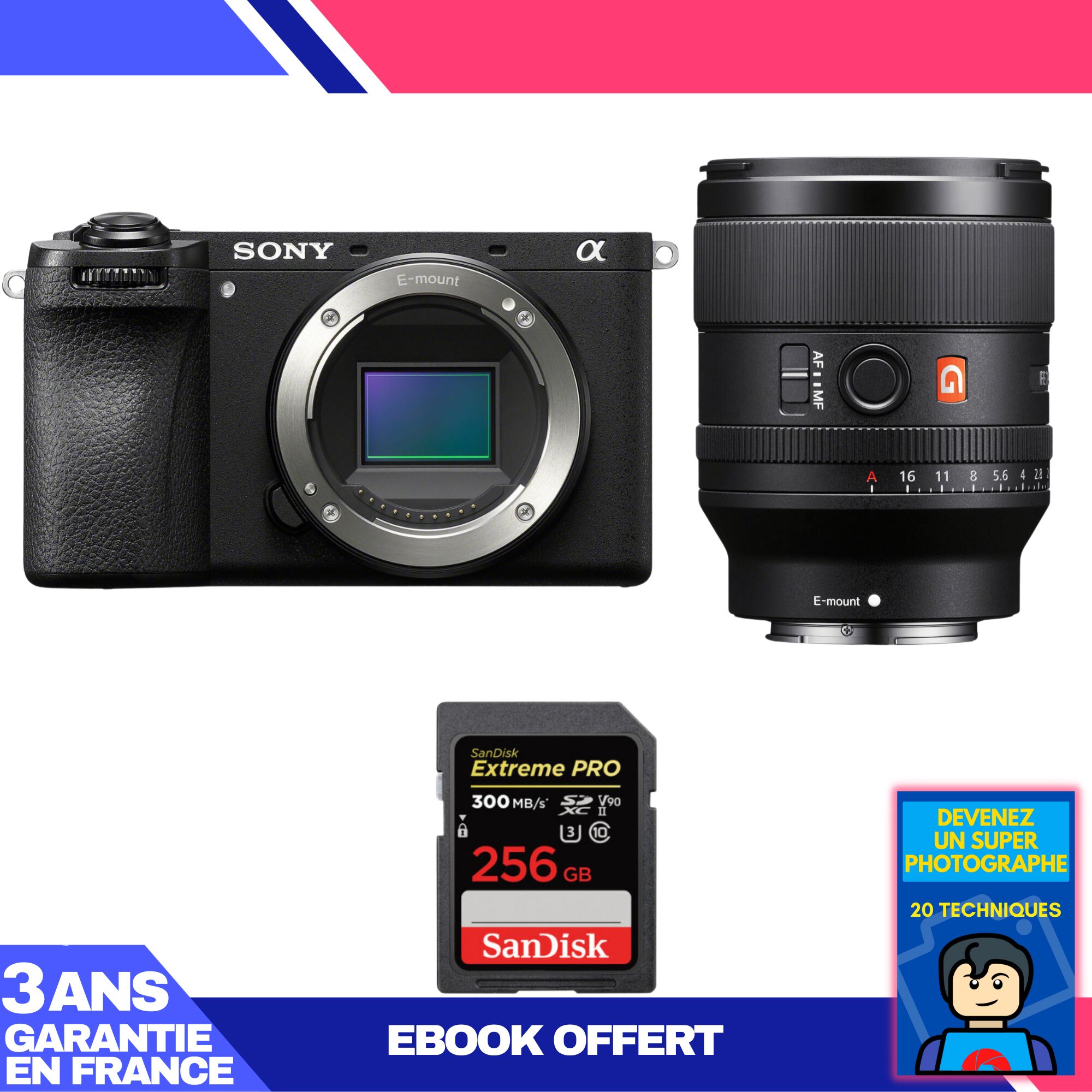 Boitier Sony A6700 + FE 35mm f1.4 GM + 1 SanDisk Extreme PRO UHS II SDXC 300 MB/ + Ebook 'Devenez Un Super Photographe - vue 3