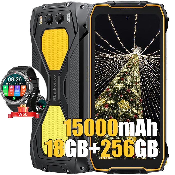 Blackview BV7300 Smartphone Robuste 6.67 50MP 15000mAh avec Smartwatch Blackview W50 - vue 2