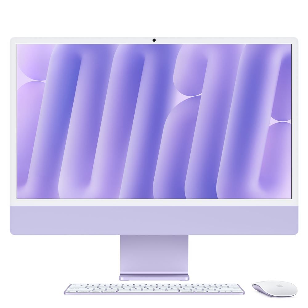 Apple iMac 24" écran rétina 4,5K 256 Go SSD 16 Go RAM Puce M4 CPU 8 coeurs GPU 8 coeurs Mauve