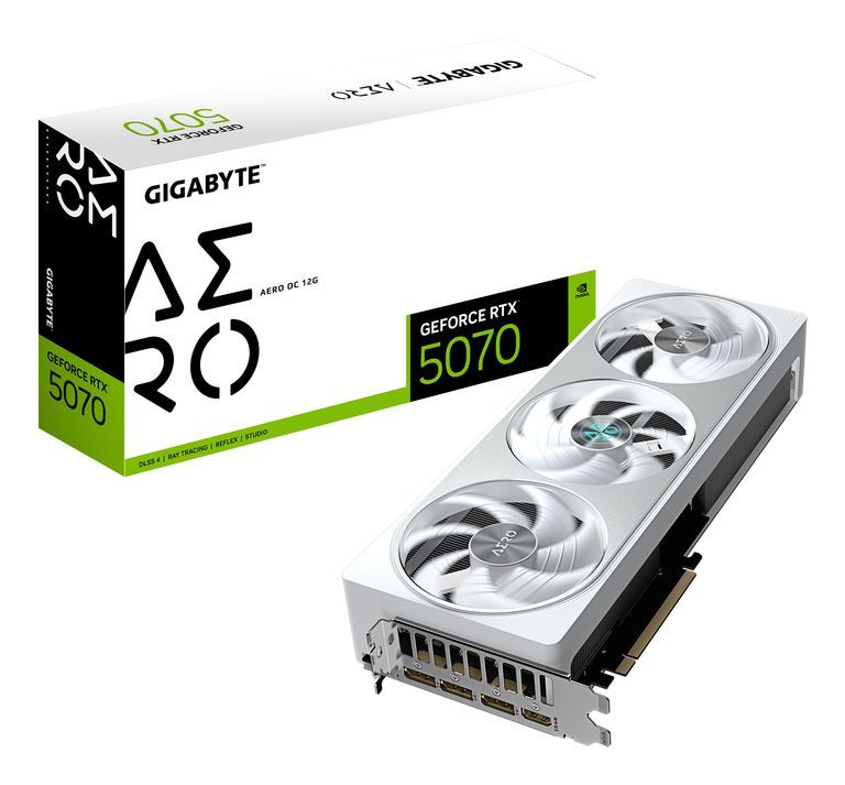 GIGABYTE GeForce RTX 5070 AERO OC 12G Carte Graphique 12 Go GDDR7 192 bits PCI E 5.0 2625 MHz Core Clock 3 x DP 2. 1 x HDMI 2.1b NVIDIA DLSS 4 GV N5070AERO OC 12GD Neuf - vue 4