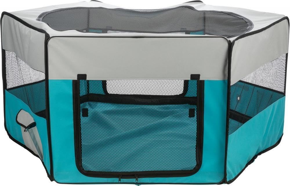 Meilleurs prix pour Lbgwp60 Enclos Avec Filet/Base,Lapins Nains,En Polyester,150×65 Cm,Turquoise/Gri