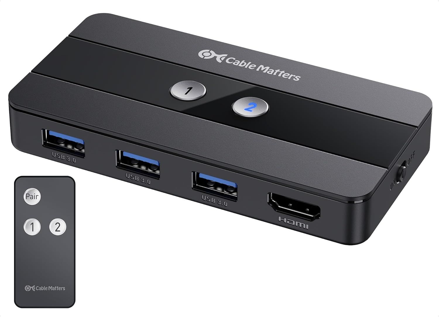 MONDODIGITALE Usb 3.0 Switch Kvm Hdmi Commutateurs Kvm Kvm Switch Hdmi Pour 2 Ordinateurs Avec Vidéo Hdmi 4K@60Hz Et 3X Ports Usb 5Gbps