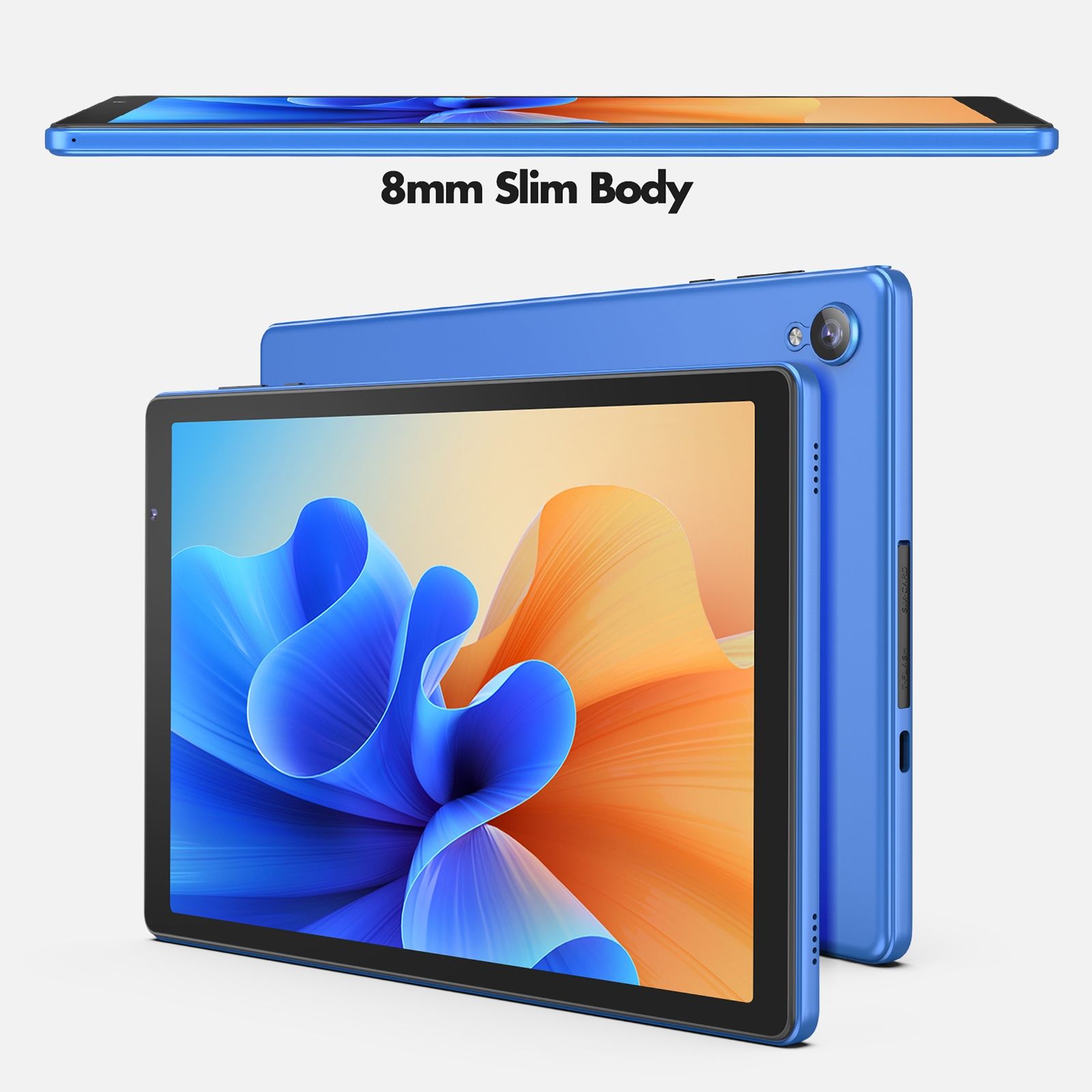 Tablette Android 12 Quad Core 10 pouces WiFi Bluetooth 2GB + 32GB + SD 64Go Bleu YONIS