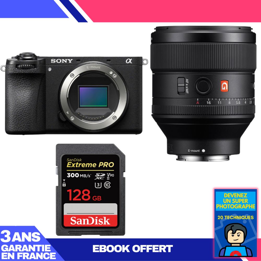 Boitier Sony A6700 + FE 85mm f1.4 GM + 1 SanDisk Extreme PRO UHS II SDXC 300 MB/ + Ebook 'Devenez Un Super Photographe - vue 3