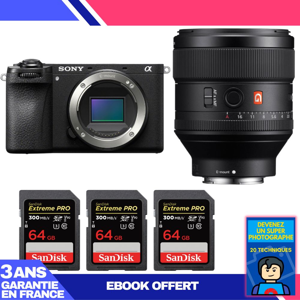 Boitier Sony A6700 + FE 85mm f1.4 GM + 3 SanDisk Extreme PRO UHS II SDXC 300 MB/ + Ebook 'Devenez Un Super Photographe - vue 4