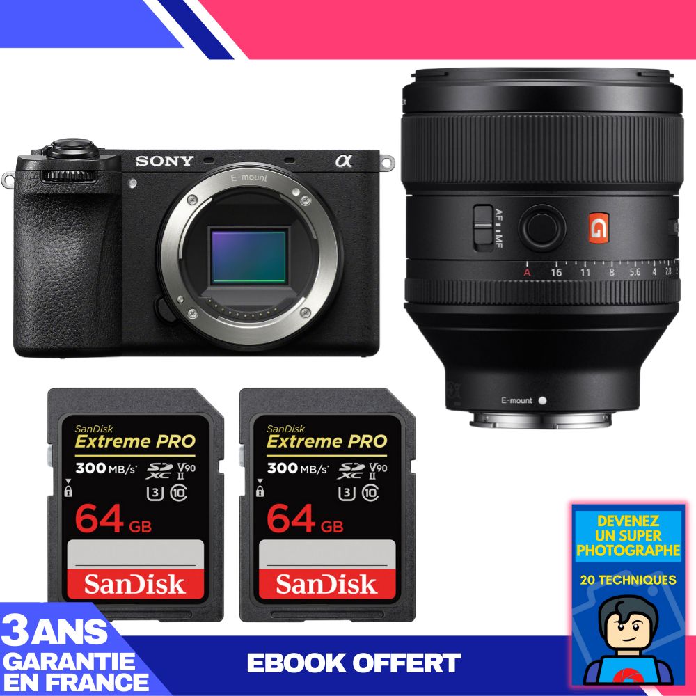 Boitier Sony A6700 + FE 85mm f1.4 GM + 2 SanDisk Extreme PRO UHS II SDXC 300 MB/ + Ebook 'Devenez Un Super Photographe - vue 4