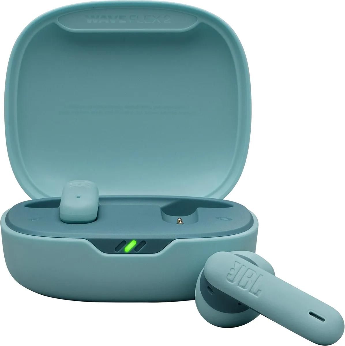 JBL Wave Flex 2 - Écouteurs sans fil avec micro - intra-auriculaire - Bluetooth - bleu turquoise