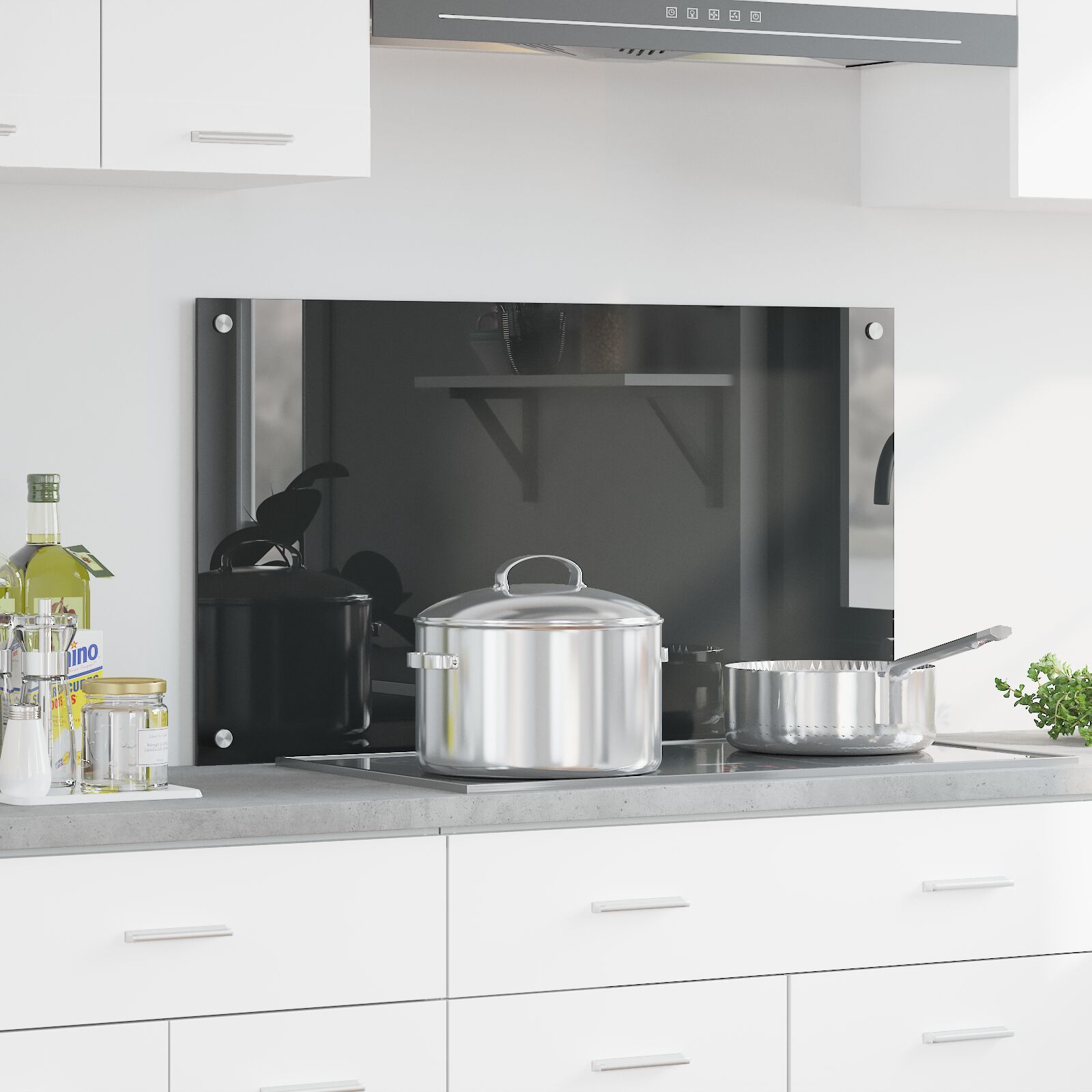 Crédence de Cuisine vidaXL Jaune 90x50x0 6 cm en Verre Trempé - vue 2