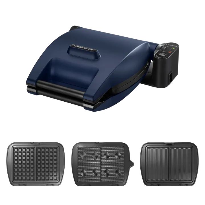 LAGRANGE Gaufrier Premium 3 jeux de plaques inclus Gaufre Gaufrette & Croque Monsieur Fabriqué en France Réversible sur son socle Cuisson personnalisé Multifonction 019642 - vue 8