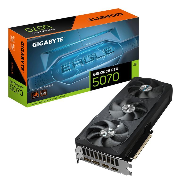 GIGABYTE GeForce RTX 5070 EAGLE OC SFF 12G Carte Graphique 12 Go GDDR7 192 bits PCI E 5.0 2587 MHz Core Clock 3 x DP 2. 1 x HDMI 2.1b NVIDIA DLSS 4 GV N5070GAMING OC 12GD Neuf - vue 4