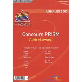 Annales Du Concours Prism 2003 - Sujets Et Corrigés - Maureen Lehericey