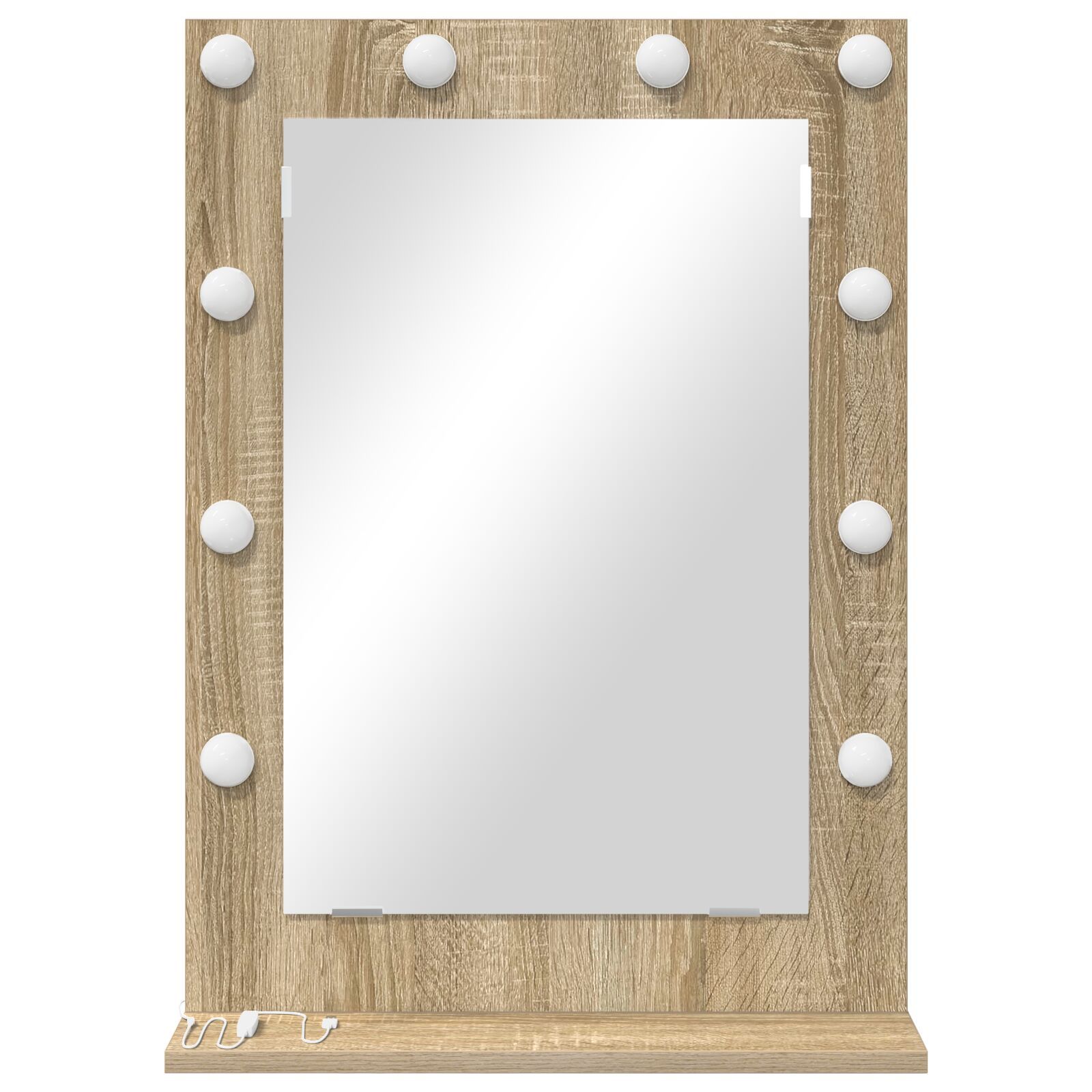 vidaXL Miroir de vanité Chêne de Sonoma MDF Verre 70 x 50 x 18 cm