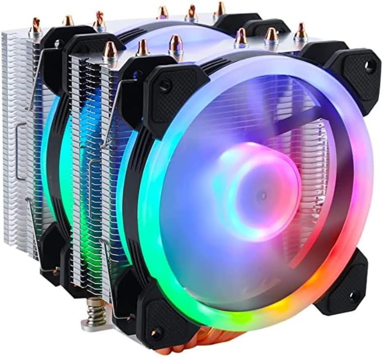 MONDODIGITALE Rgb \\U2013 Twin Tower Avec 6 Power Heatpipes \\U2013 2 Ventilateurs Argb Pwm 120Mm \\U2013 Tpd Et Plus \\U2013 Barre De Protection Am4 \\U2013