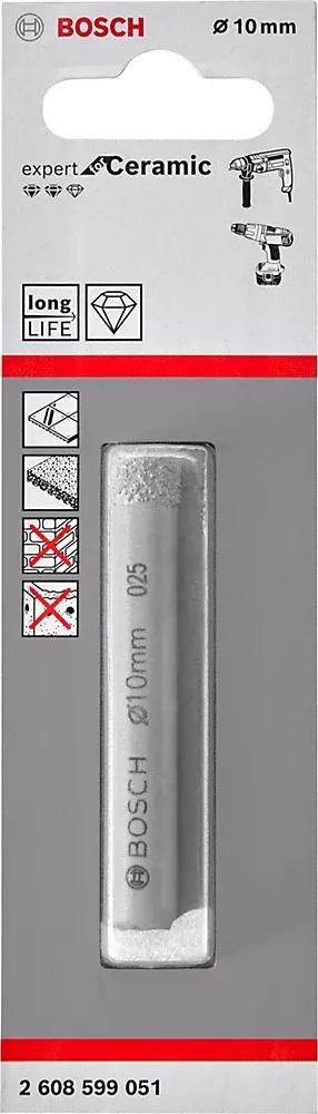 Foret carrelage x1 dimensions Ø.10 x .66 mm emmanchement Universel Bosch