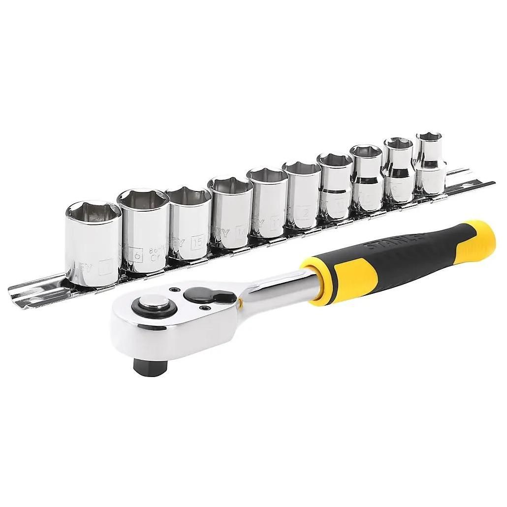 Clé à cliquet 38 Stanley 72 dents + 10 douilles - vue 2