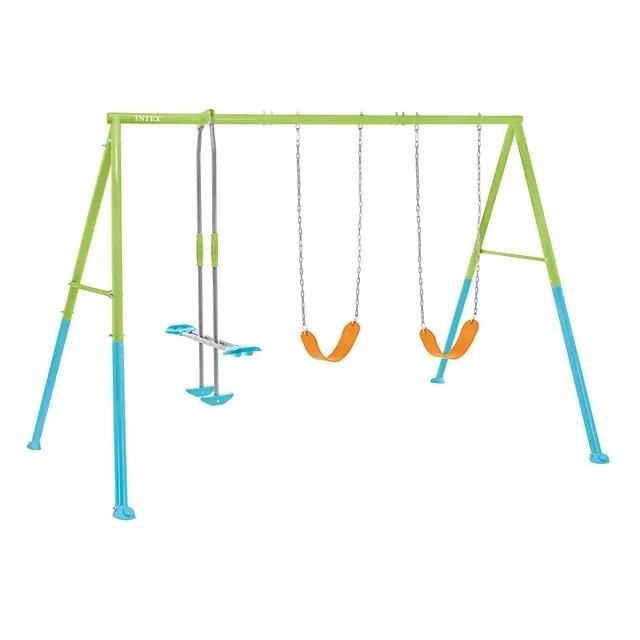 Portiques balançoires 3 agrès Intex 1 face à face et 2 balançoires - vue 2