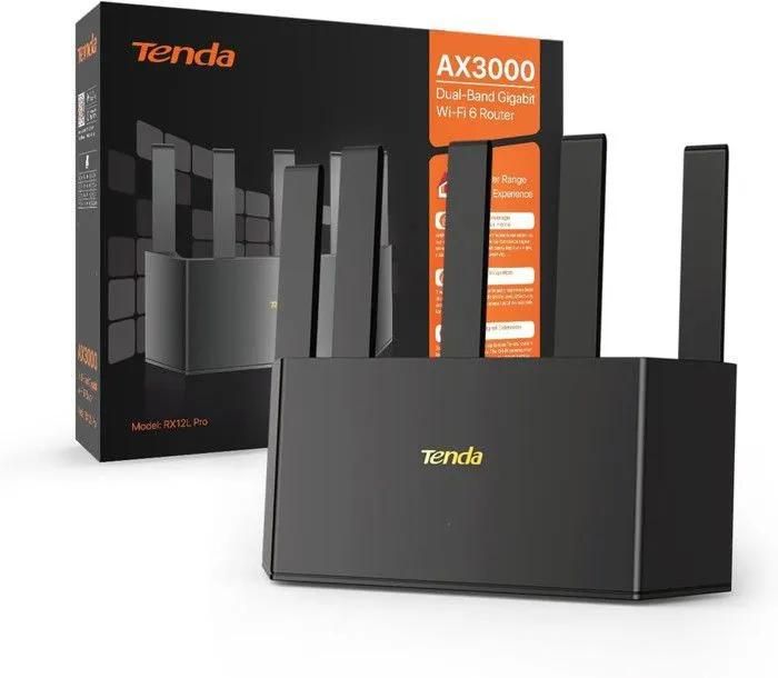 Tenda RX12L Pro Router WiFi 6 AX3000 Dual Band Gigabit 2402Mbps5GHz+574Mbps2.4GHz 4 Gigabit Doors 160MHz Bandwidth