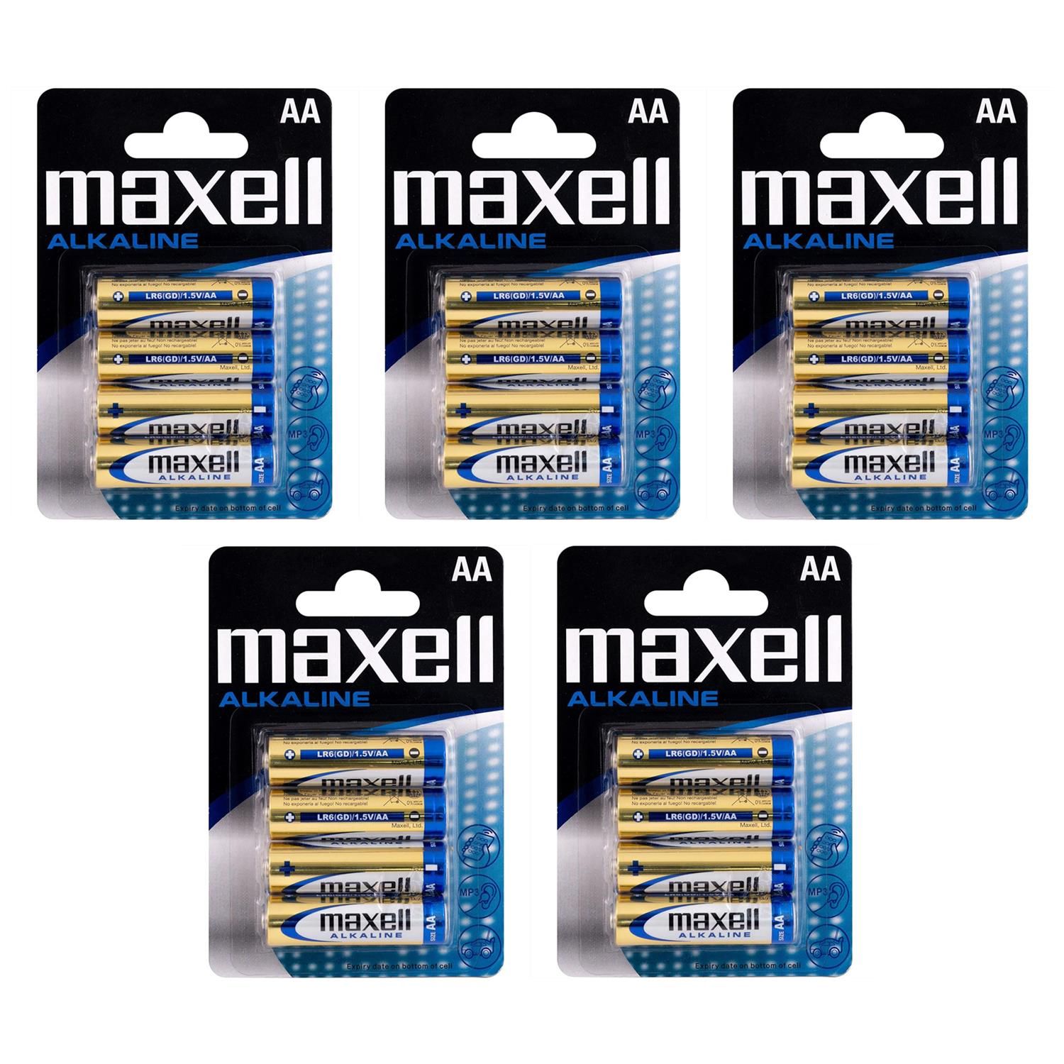MAXELL Lot de 5 Blisters de 4 Piles alcaline AA Mignon LR6 1 5 V - vue 4