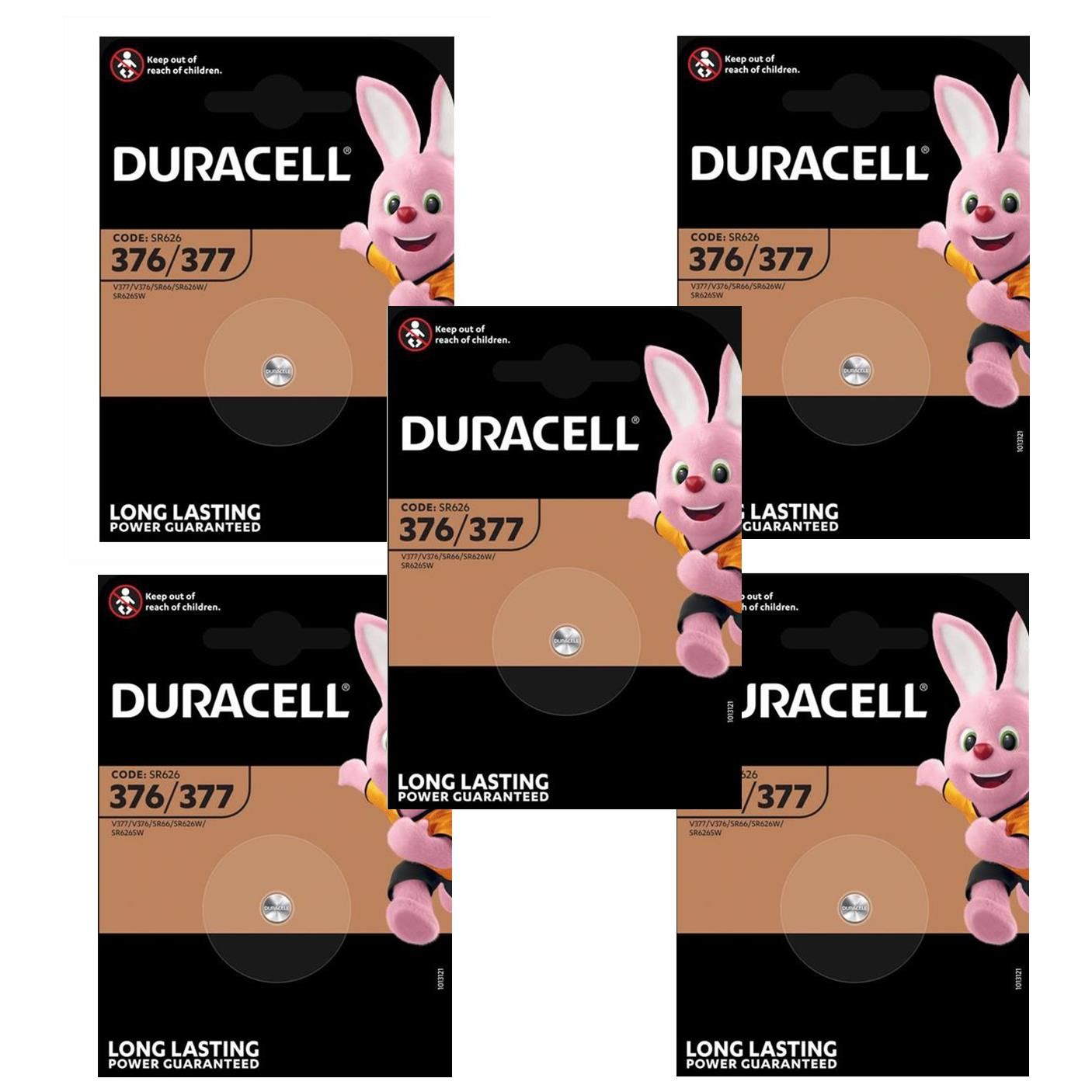DURACELL Lot de 5 Piles oxyde Watch 377SR66 1 5 Volt - vue 2