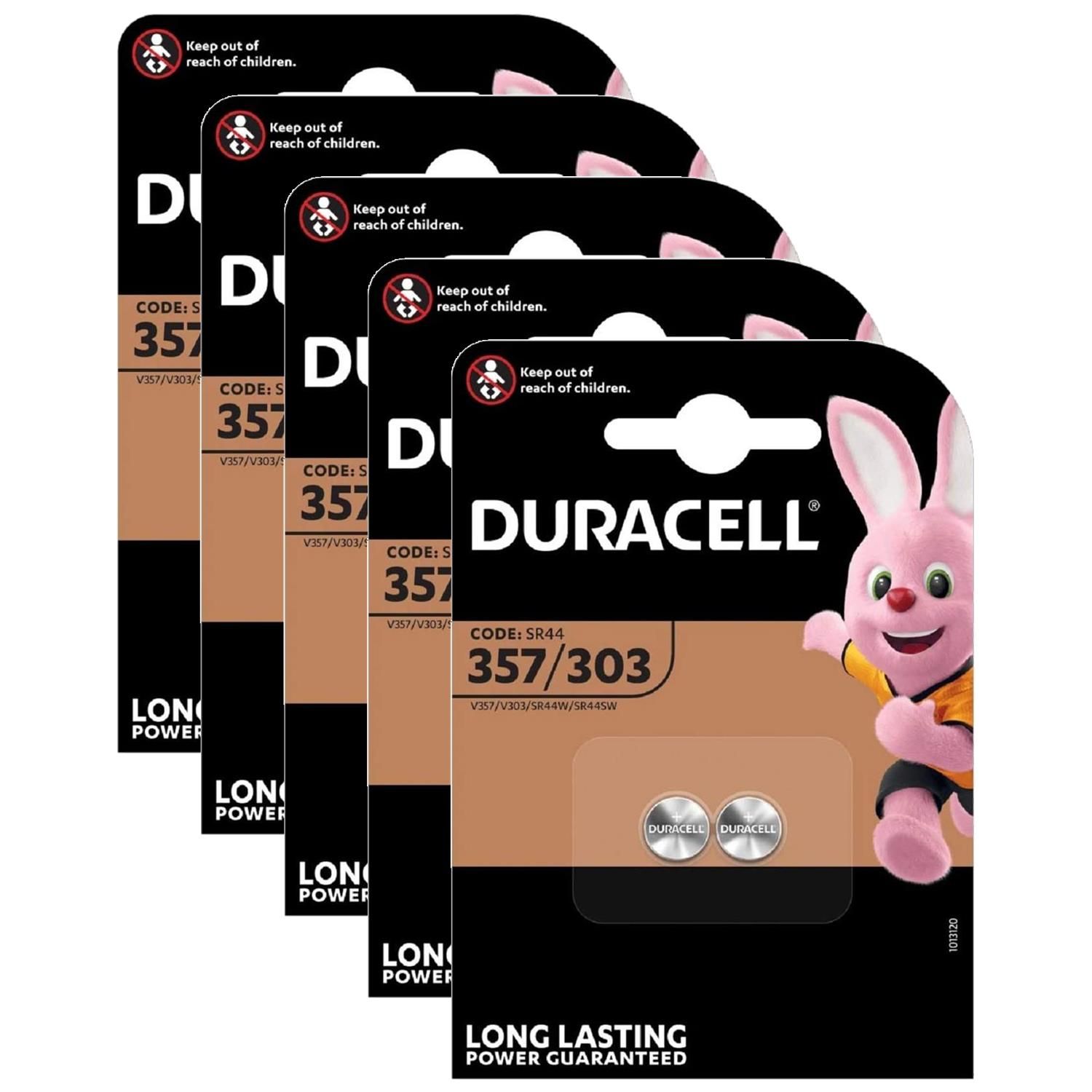 DURACELL Lot de 5 Blisters 2 piles bouton oxyde Electronics 357303SR44