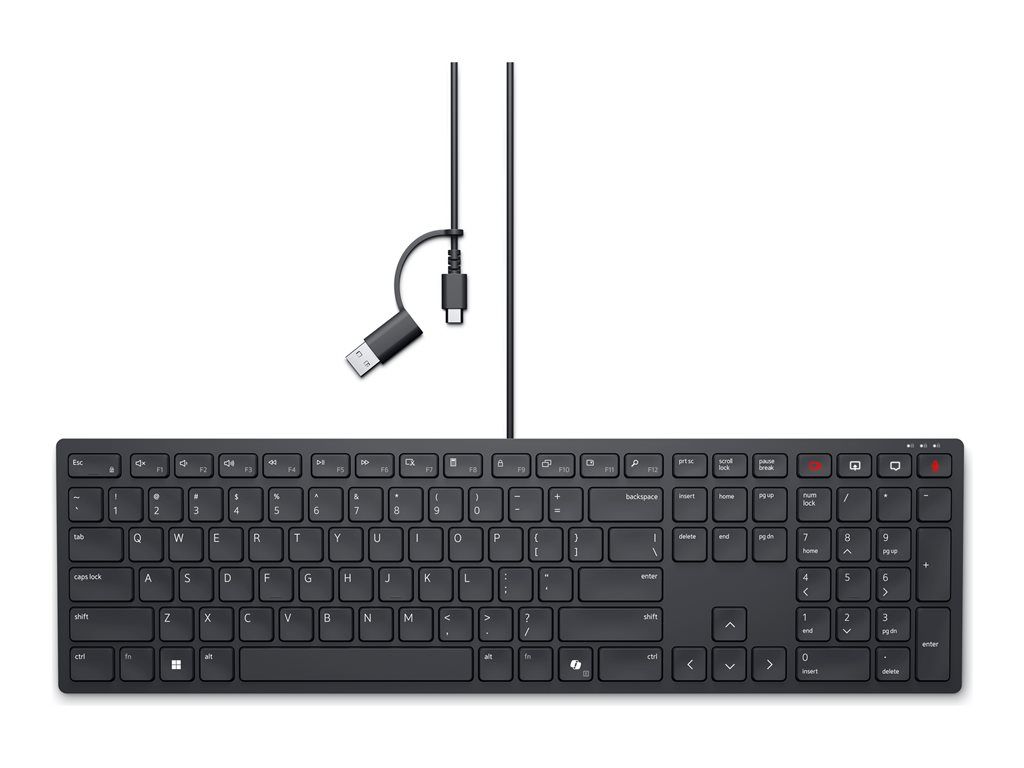Dell Pro Silent Wired Collaboration Keyboard KB525C Clavier USB USB C QWERTY R. U. avec NBD Advance Exchange