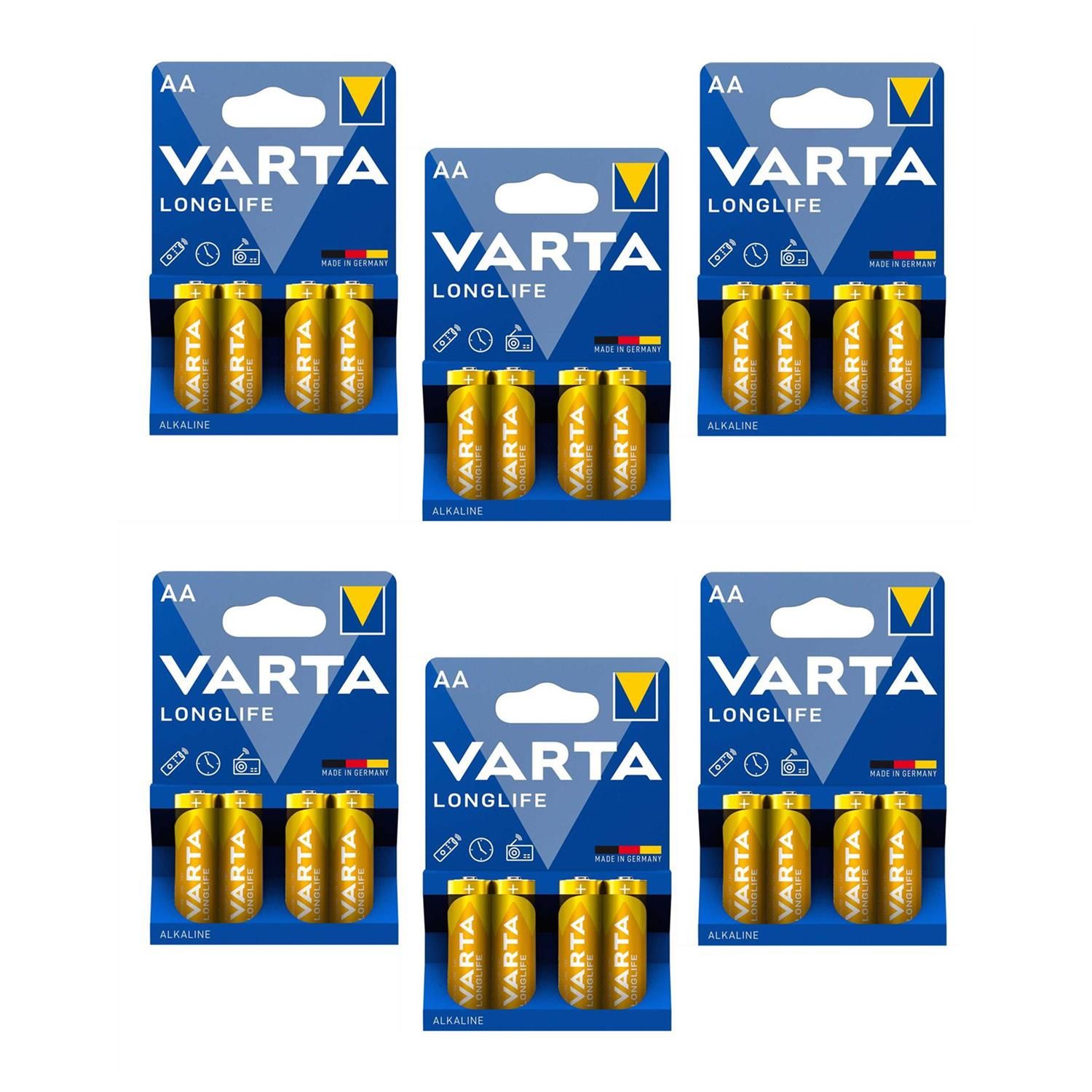 VARTA Lot de 3 Blisters de 4 Piles Longlife 4106 AA Mignon LR6 - vue 2