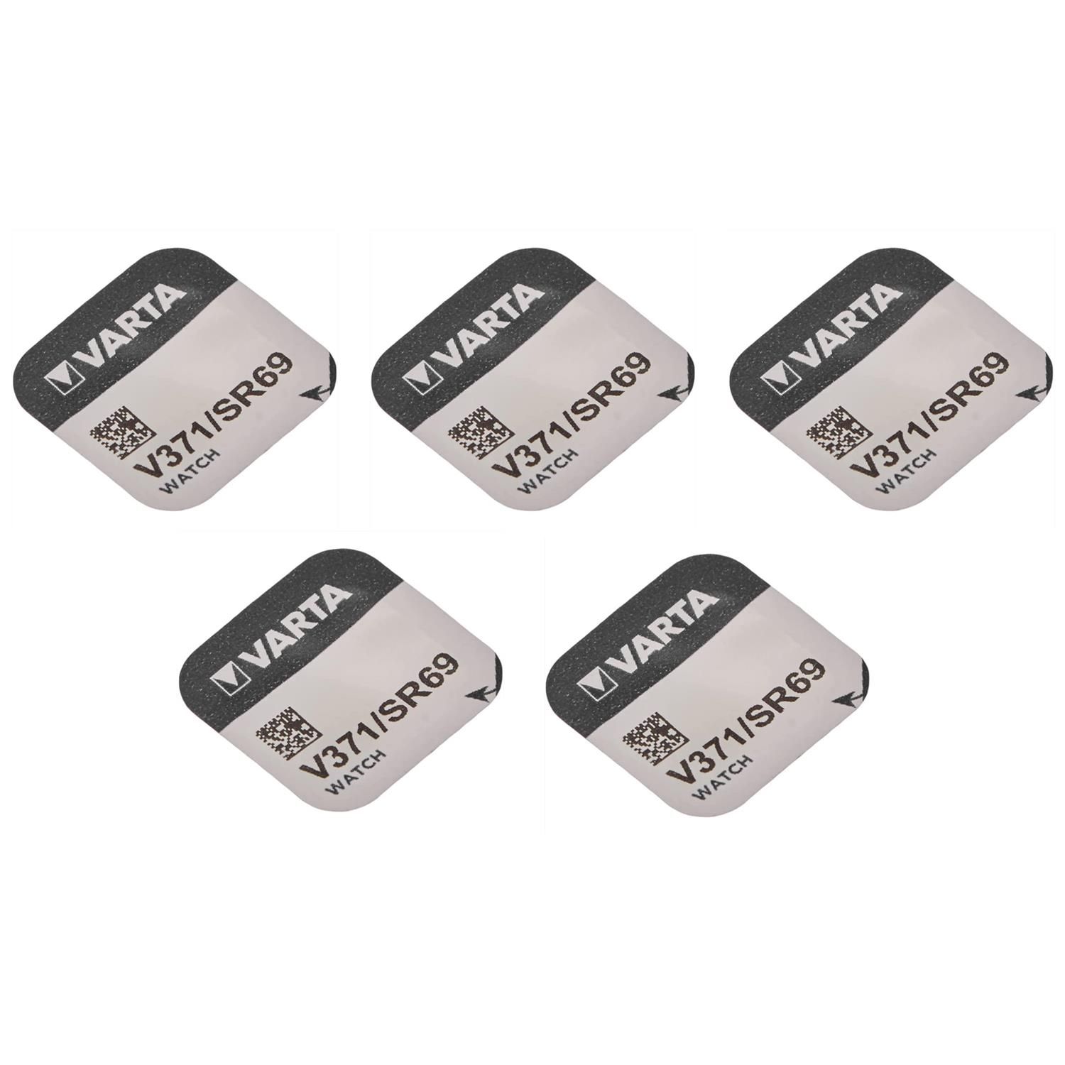 VARTA Lot de 5 Blisters 1 Pile Oxyde Montres V371 SR69 SR920SW 1 55 Volt