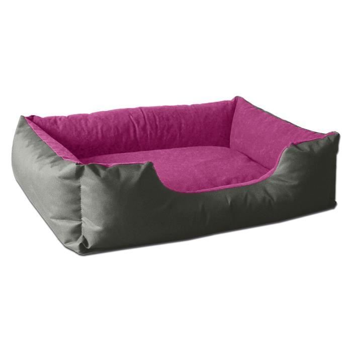 Beddog® Lupi Lit Pour Chien, Panier Corbeille, Coussin De Chien [S Env. 55x40cm, Passion-Rock (Gris/Rose)]