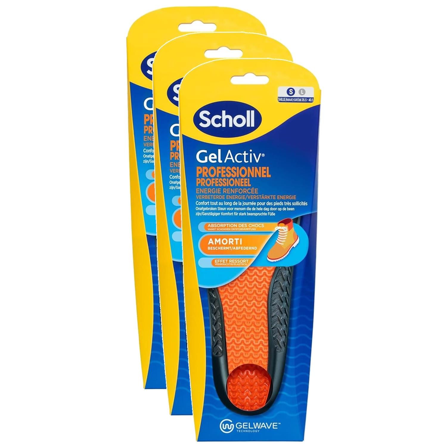 Scholl Lot De 3 Semelles Gelactiv Femmes Professionnels Taille 35 5 40 5