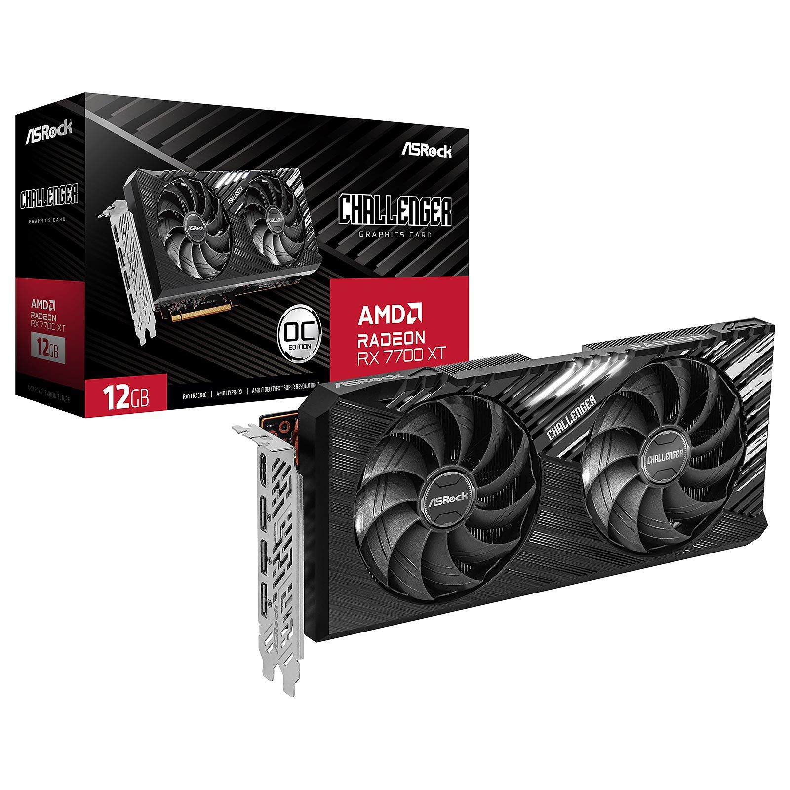 Asrock Challenger Radeon RX 7700 XT AMD 12 Go GDDR6 Neuf - vue 4