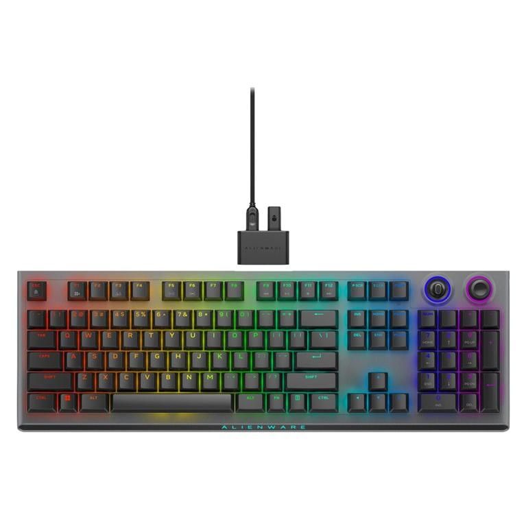 Alienware Tri-Mode AW920K - Clavier - AlienFX RGB par touche / 16,8 millions de couleurs - sans fil - 2.4 GHz, Bluetooth 5.1, USB - QWERTY - US - commutateur : CHERRY MX Red - Dark Side of the...