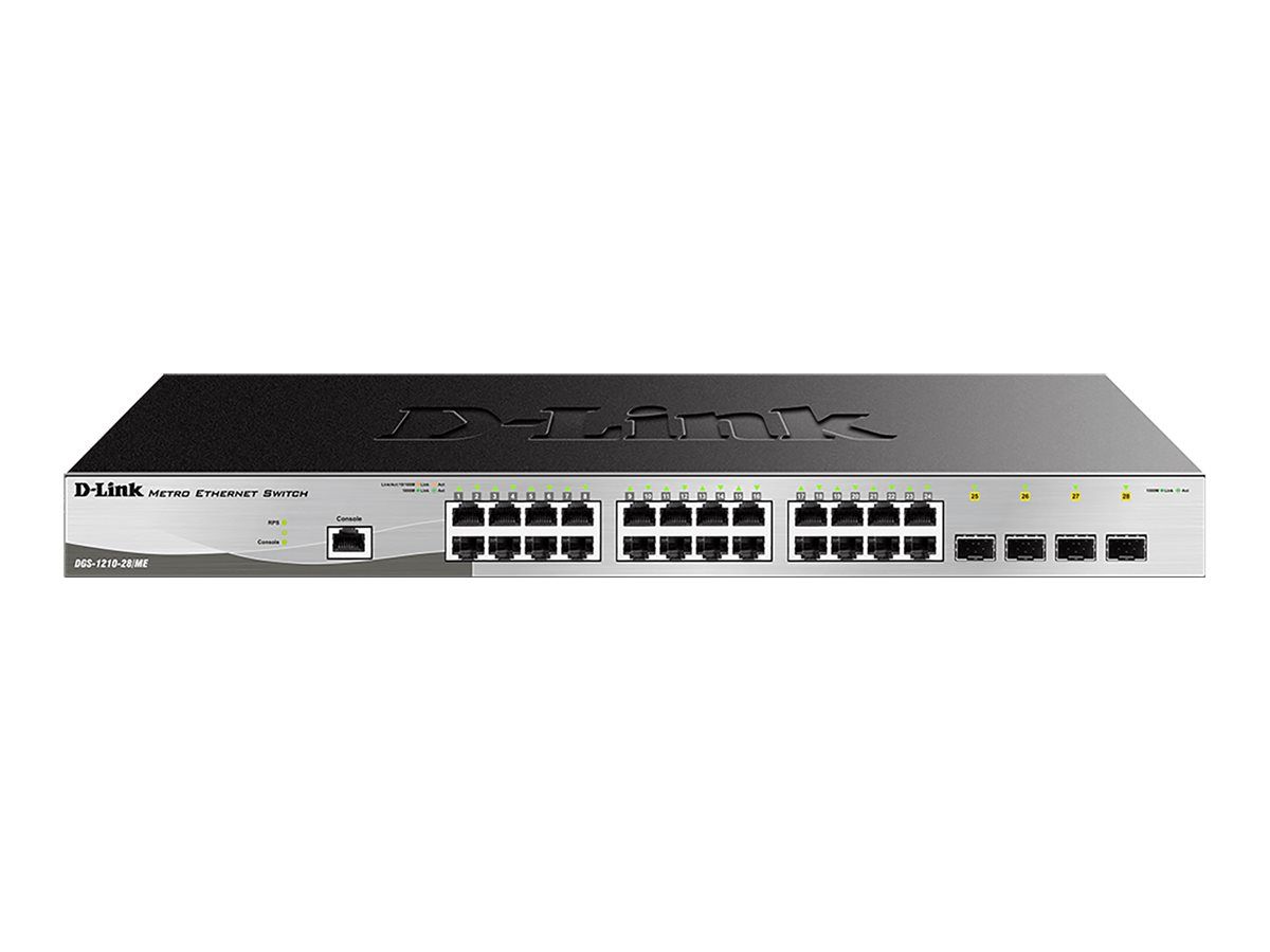 D Link DGS 1210 28ME Commutateur Géré 24 x 101001000 + 4 x Gigabit SFP Montable sur rack