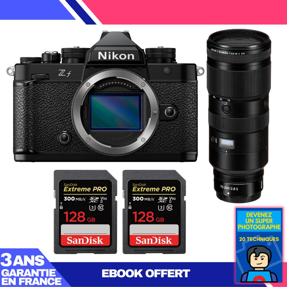 Boitier Nikon Zf + 70 200mm f2.8 VR + 2 SanDisk Extreme PRO UHS II SDXC 300 MB/ + Ebook 'Devenez Un Super Photographe - vue 4