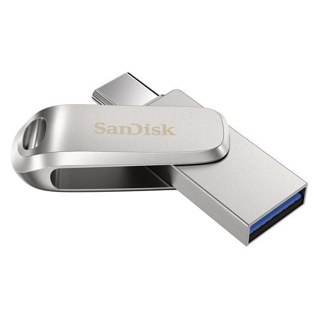 Clé USB SanDisk Ultra Dual Drive Luxe 256 Go USB 3.1 Gen 1 / USB-C argent Clé USB SanDisk Ultra Dual Drive Luxe 256 Go USB 3.1 Gen 1 / USB-C argent