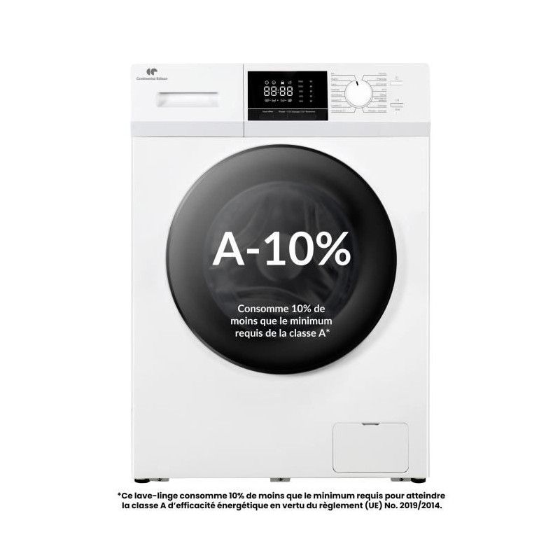 Lave linge hublot CONTINENTAL EDISON CELL8140IW1 8kg Moteur induction 60 cm 1400 trsmin - vue 2
