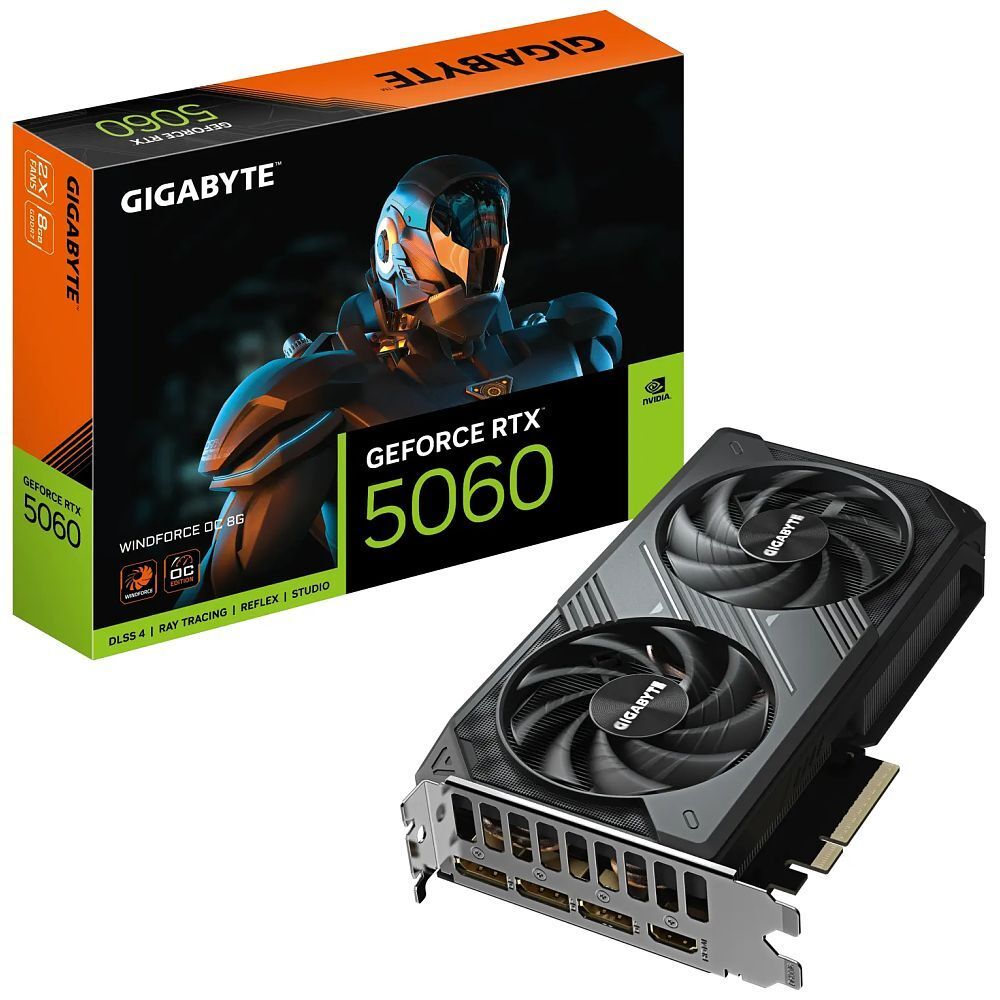 Gigabyte GV N5060WF2OC 8GD WindForce OC 8G GeForce RTX 5060 8.0GB GDDR7 PCI Express