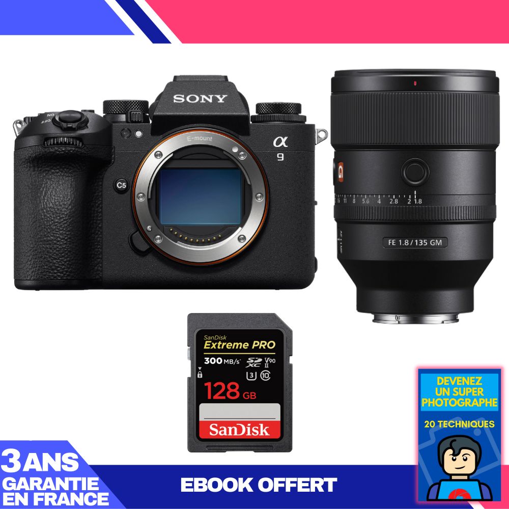 Boitier Sony A9 III + FE 135mm f1.8 GM + 1 SanDisk Extreme PRO UHS II SDXC 300 MB/ + Ebook 'Devenez Un Super Photographe - vue 3