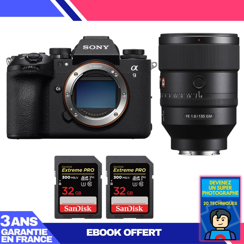 Boitier Sony A9 III + FE 135mm f1.8 GM + 2 SanDisk Extreme PRO UHS II SDXC 300 MB/ + Ebook 'Devenez Un Super Photographe - vue 5