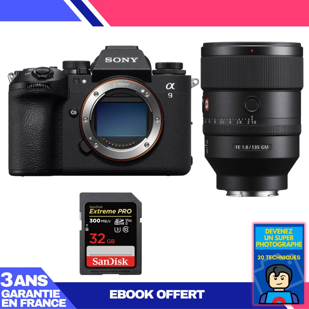 Boitier Sony A9 III + FE 135mm f1.8 GM + 1 SanDisk Extreme PRO UHS II SDXC 300 MB/ + Ebook 'Devenez Un Super Photographe - vue 4