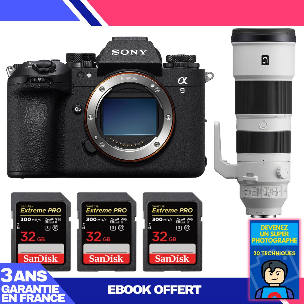 Boitier Sony A9 III + FE 200 600mm f5.6 6.3 G OSS + 3 SanDisk Extreme PRO UHS II SDXC 300 MB/ + Ebook 'Devenez Un Super Photographe - vue 4