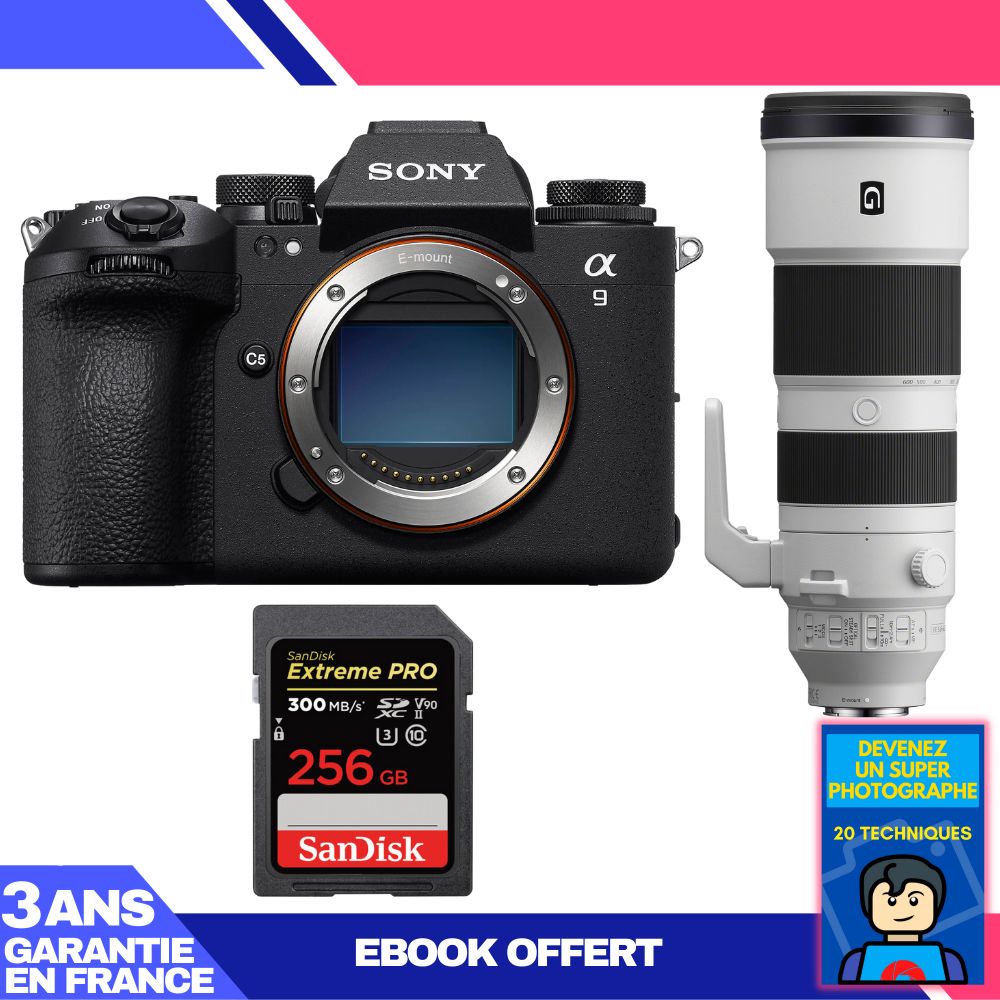 Boitier Sony A9 III + FE 200 600mm f5.6 6.3 G OSS + 1 SanDisk Extreme PRO UHS II SDXC 300 MB/ + Ebook 'Devenez Un Super Photographe - vue 3